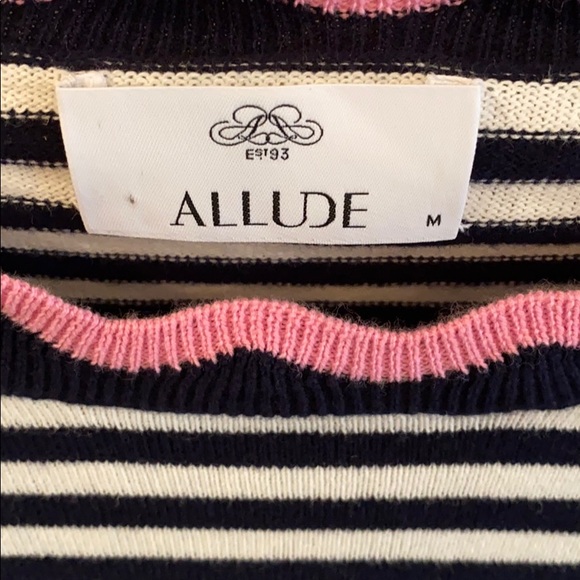 Allude Striped Tee Shirt Size Medium - Picture 3 of 8